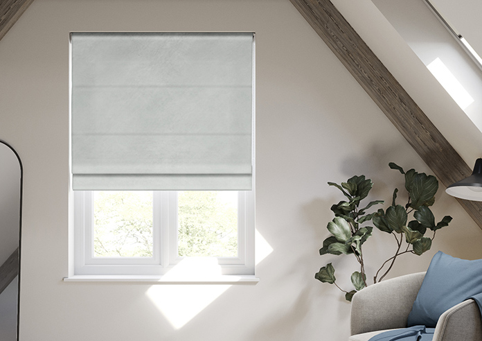 Odessa Velvet, Silver - Twist&Fit Roman Blind - Image 3